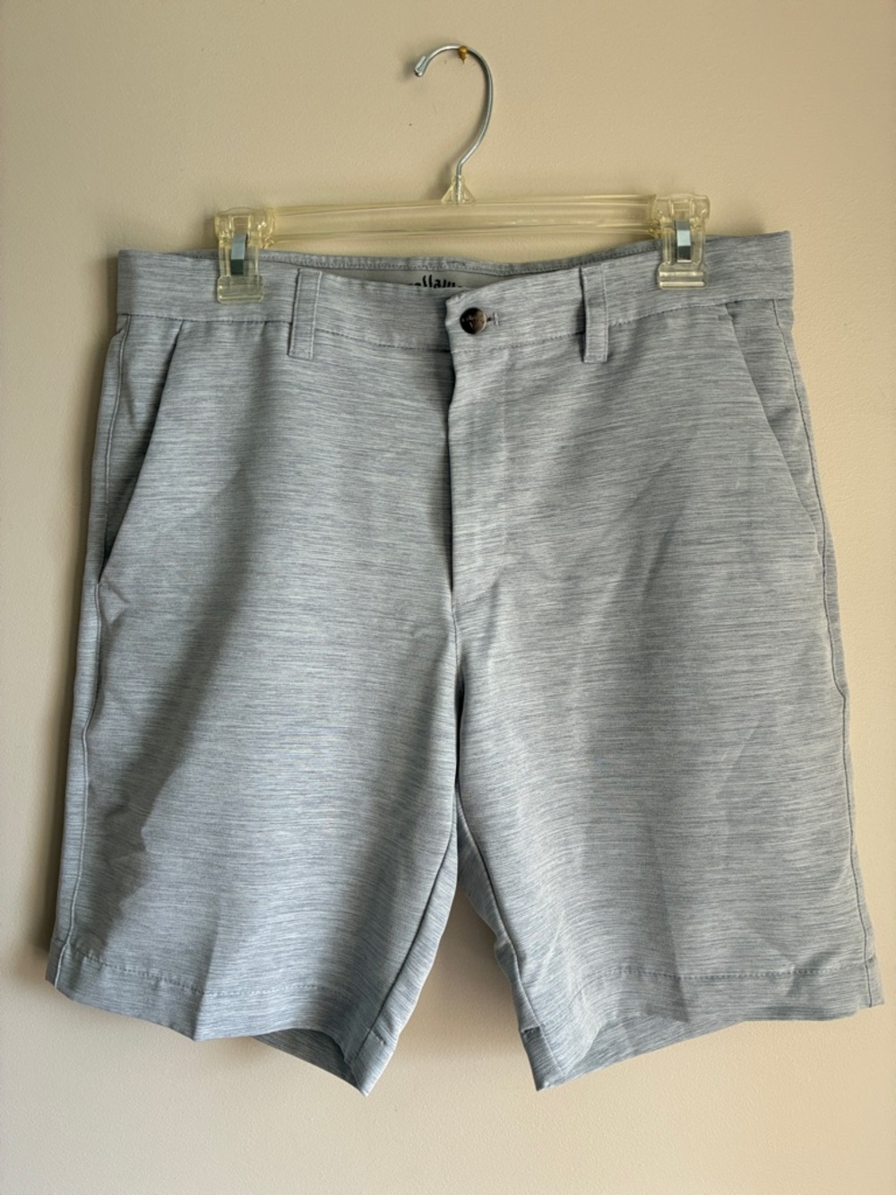 Callaway Men's Heather Light Gray Flat-Front Golf Shorts